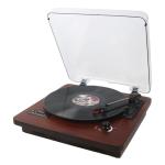 Vinyl Record Player with Bluetooth Input/Output, FM Radio, USB/SD Play&Recording, 3 Speed Turntable with Built-in Speakers, RCA Output, AUX in, Earphone Jack
