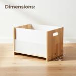 LIBKEN Vinyl Record Storage Box – White & Rubberwood LP Crate with Acrylic Glass – Fits 55 Records – Minimal Scandinavian Design Vinyl Record Holder, Desktop Organizer & Multi-Function Storage Bin
