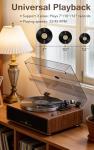 Turntable Record Player with Built-in Speakers, Vinyl Record Player Support Bluetooth Playback Auto Stop 33&45 RPM Speed RCA Line Out AUX in All-in-one Belt-Drive Turntable for Vinyl Records