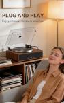 Turntable Record Player with Built-in Speakers, Vinyl Record Player Support Bluetooth Playback Auto Stop 33&45 RPM Speed RCA Line Out AUX in All-in-one Belt-Drive Turntable for Vinyl Records