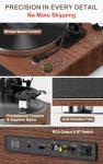 Turntable Record Player with Built-in Speakers, Vinyl Record Player Support Bluetooth Playback Auto Stop 33&45 RPM Speed RCA Line Out AUX in All-in-one Belt-Drive Turntable for Vinyl Records