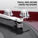 Belt Drive Turntable for Vinyl Record Player,Connect with Bluetooth Speakers or Active Speaker,Built-in Phono Pre-amp,USB Digital Output, Magnetic Cartridge,High-Gloss Wood Design(Red)