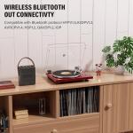 Belt Drive Turntable for Vinyl Record Player,Connect with Bluetooth Speakers or Active Speaker,Built-in Phono Pre-amp,USB Digital Output, Magnetic Cartridge,High-Gloss Wood Design(Red)