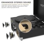 Victrola Journey II (2025 Model) – Bluetooth Suitcase Record Player – Built-in Stereo Speakers with Enhanced Bass, 3-Speed Turntable, Bluetooth Input and Output, RCA & Headphone Outputs (Black)