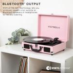 Victrola Journey II (2025 Model) – Bluetooth Suitcase Record Player – Built-in Stereo Speakers with Enhanced Bass, 3-Speed Turntable, Bluetooth Input and Output, RCA & Headphone Outputs (Black)