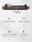 Vinyl Record Player Belt Drive 2-Speed Playback Turntable Bluetooth Wireless Output Connectivity Record Player with Magnetic Cartridge Built-in Phono Pre-amp