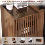 WLLPNG 5-Tier Media Cabinet with Stereo & Vinyl Record Storage, Rolling Stereo Cabinet with Adjustable Shelves and Cable Management, AV Media Stand for Living Gaming Room (Walnut)