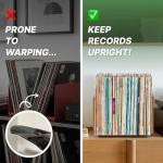 KOSKOG Adjustable Vinyl Record Holder to Keep Records Upright, Holds 20–60 LPs, Solid Acacia Wood Album Stand, Modern Decorative Display for Player, Shelf & Home Decor