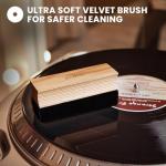 EVEO Vinyl Record Cleaning Kit - 4-in-1 Premium Vinyl Record Cleaner & Vinyl Cleaning Kit with Velvet Brush, Vinyl Cleaner Liquid, Duster & Turntable Stylus Gel