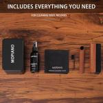 Mopiano Vinyl Record Cleaning Kit|Complete 6-in-1 Vinyl Record Cleaner Kit for Albums|Includes Soft Velvet Vinyl Record Brush,LP Cleaning Liquid,Stylus Brush,Nylon Brush,Microfiber Cloth & Storage Box