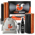 Vinyl Buddy Ultimate 5-Piece Vinyl Record Cleaning Kit | Includes: Record Cleaner – Velvet, Microfiber & Stylus Brush | Made from Premium Hardwood – Clean, Protect & Restore Your LPs