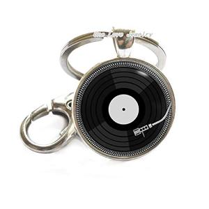 Ni36uo0qitian0ozaap Retro Music DJ Vinyl Record Keychain, Silver, Bronze, Gold - Unisex Adults Gift