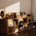 Vecxoty Wood Vinyl Record Storage, Retro & Durable Vinyl Crate and Record Holder, Album Storage Record Case Box for 60+ Records, Perfect Record Organizer for Home Decor and Collection Display(Brown)