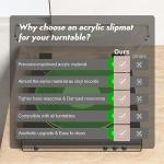 Turntable Mat Record Platter Slipmat: Greenlit Acrylic Record Player Platter Vinyl Slip Mats for Turntables Antistatic Tighter & Defined Bass, Green