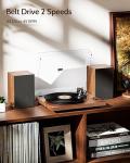 1 BY ONE Bluetooth Turntable HiFi System with 36 Watt Bookshelf Speakers, Patend Designed Vinyl Record Player with Magnetic Cartridge, Wireless Playback and Auto Off