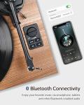 1 BY ONE Bluetooth Turntable HiFi System with 36 Watt Bookshelf Speakers, Patend Designed Vinyl Record Player with Magnetic Cartridge, Wireless Playback and Auto Off