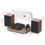 1 BY ONE Bluetooth Turntable HiFi System with 36 Watt Bookshelf Speakers, Patend Designed Vinyl Record Player with Magnetic Cartridge, Wireless Playback and Auto Off