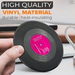 6Pcs Vinyl Record Coasters for Drinks - 4.1" Retro Gift Record Player Coasters for Desk - Durable and Heat-Resistant Mini Vinyl Records Set for 80s Decor in Home, Bar, Kitchen or Office