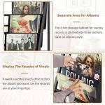 Bikoney Record Player Stand, Turntable Stand with 3-Tier Vinyl Record Storage, Record Player Table 200 Albums, End Table with Vinyl Display Holder Shelf, Record Player Cabinet Media Console for Stereo