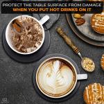 6Pcs Vinyl Record Coasters for Drinks - 4.1" Retro Gift Record Player Coasters for Desk - Durable and Heat-Resistant Mini Vinyl Records Set for 80s Decor in Home, Bar, Kitchen or Office