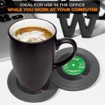 6Pcs Vinyl Record Coasters for Drinks - 4.1" Retro Gift Record Player Coasters for Desk - Durable and Heat-Resistant Mini Vinyl Records Set for 80s Decor in Home, Bar, Kitchen or Office