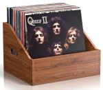 Vecxoty Wood Vinyl Record Storage, Retro & Durable Vinyl Crate and Record Holder, Album Storage Record Case Box for 60+ Records, Perfect Record Organizer for Home Decor and Collection Display(Brown)