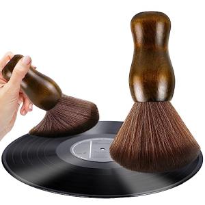 XQ XIAO QIAO Vinyl Record Cleaning Brush - Anti Static Dust Wooden Vinyl Cleaner Brush - Record Player Accessories
