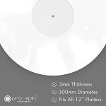 PRO SPIN White Acrylic Turntable Mat - Platter Slipmat for 12" Vinyl Vintage Record Player - Antistatic Cover, Reduces Noise & Sounds from Static & Dust - Tighter Bass Quality, Record Player Mat