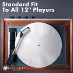 PRO SPIN White Acrylic Turntable Mat - Platter Slipmat for 12" Vinyl Vintage Record Player - Antistatic Cover, Reduces Noise & Sounds from Static & Dust - Tighter Bass Quality, Record Player Mat