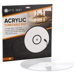 PRO SPIN White Acrylic Turntable Mat - Platter Slipmat for 12" Vinyl Vintage Record Player - Antistatic Cover, Reduces Noise & Sounds from Static & Dust - Tighter Bass Quality, Record Player Mat