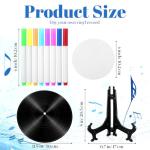 4 Set Vinyl Wedding Record Guestbooks 11.8" DIY Alternative Signature Record Guestbook with Holders Color Pens and Stickers Black Wedding Guestbooks for Birthday Party Halloween Christmas DIY Gifts