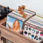 Jxueych Vinyl Record Dividers - Alphabetical A-Z Wooden Record Holder Organizer Guides