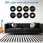 4 Set Vinyl Wedding Record Guestbooks 11.8" DIY Alternative Signature Record Guestbook with Holders Color Pens and Stickers Black Wedding Guestbooks for Birthday Party Halloween Christmas DIY Gifts