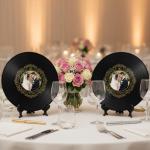 4 Set Vinyl Wedding Record Guestbooks 11.8" DIY Alternative Signature Record Guestbook with Holders Color Pens and Stickers Black Wedding Guestbooks for Birthday Party Halloween Christmas DIY Gifts