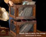 3IngSeagulls Vinyl Record Storage Crate Wooden Record Holder, Classic Cube Record Organizer Storage 100+ Records, Brown Color Vinyl Record Holder for Albums Super Easy to Assemble…