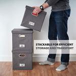 ZICOTO Decorative Vinyl Record Storage Box for 50+ Single Records - Sturdy and Easy to Carry LP Holder with Lid - The Perfect Storage Crate for Your Valuable Album Collection