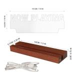 CoolGift Mart Now Playing Vinyl Record Stand Wall Mount, Light up Record Holder, Wooden Acrylic Display with Warm White Lights for Albums, Room Decor, for Vinyl Lovers