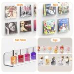 Meaocer Vinyl Record Shelf Wall Mount, 6 Pack 12 inch Clear Acrylic Album Record Holder Display, Kids Bookshelf, Floating Wall Shelves for Bathroom, Bedroom, Living Room, Kitchen (Clear-6pcs)