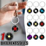 Sureio 20 Pcs Retro Vinyl Record Album Keychain Music Recording Player Metal Dj Pendant Charm Key Chain Gift for Music Lover (Multicolor)
