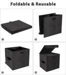 Vinyl Record Storage Box for 12-inch Records Crate Holds up to 90 records,Pack of 1-14x 13x 13 Inch LP record storage for Valuable Album Collection - Black