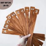 26PCS Alphabetical Vinyl Record Dividers A-Z for Horizontal Vertical, Wooden Record Alphabet Separator Alphabetize Organizer for Album CD DVD Media Book Shelf Storage, Perfect Vinyl Record Accessories