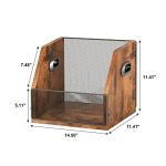 Homeiju Vinyl Record Storage, Record Box Case Crate, Vinyl Record Album Holder, Desktop Metal & Wooden LP Record Crate, Holds up to 60 Records（Patent No.D1024563