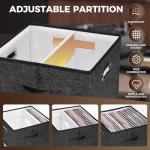 Sturdy Vinyl Record Storage Box - Album Storage Holds up 50+ Single Record, LP Storage Organizer Crate With Lid, Decorative Moving Box For Records, Solutions to Protect Your Precious Collection Black