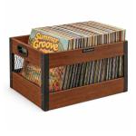 X-cosrack Vinyl Record Storage Crate, Wooden LP Record Organizer, Holds 60–80 Records, Classic Cube Storage for Albums