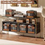 X-cosrack Vinyl Record Storage Crate, Wooden LP Record Organizer, Holds 60–80 Records, Classic Cube Storage for Albums