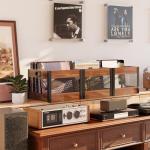 X-cosrack Vinyl Record Storage Crate, Wooden LP Record Organizer, Holds 60–80 Records, Classic Cube Storage for Albums