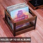 X-cosrack Vinyl Record Storage Crate, Wooden LP Record Organizer, Holds 60–80 Records, Classic Cube Storage for Albums