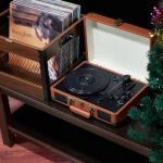 X-cosrack Vinyl Record Storage Crate, Wooden LP Record Organizer, Holds 60–80 Records, Classic Cube Storage for Albums