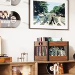 X-cosrack Vinyl Record Storage Crate, Wooden LP Record Organizer, Holds 60–80 Records, Classic Cube Storage for Albums