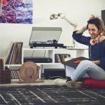 Now Playing Vinyl Record Holder for Record Player Stand | 3D Laser Rustic Vintage Now Spinning Vinyl Record Storage Stand Display | Wooden Sleeves for Music Albums